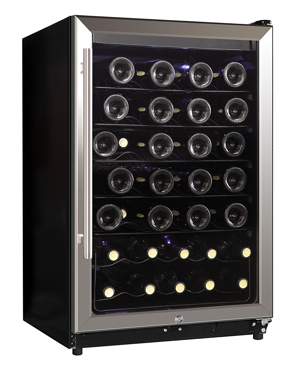 Midea WHS144W1 35Bottle Free Standing Wine Cooler Refrigerator, Black