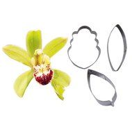 FOUR-C Cupcake Supplies Cymbidium Orchid Cake Cutters Fondant Flower for Cake Design Color Silver N2