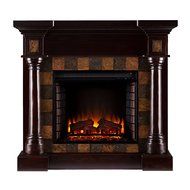 Southern Enterprises AMZ8478FE Chancellor Faux Slate Convertible Electric Fireplace, Espresso N11