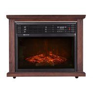Giantex 28" Free Standing Electric Fireplace 1500W Glass View Log Flame Remote Home N5