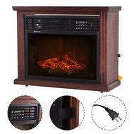 Giantex 28" Free Standing Electric Fireplace 1500W Glass View Log Flame Remote Home N6