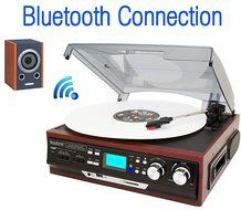 Boytone BT-37M-C Bluetooth 3-Speed Stereo Turntable, Wireless Connect to Devices speaker, 2 Built-In Speakers,...