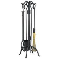 UniFlame F-1061 5 Piece Olde World Iron Heavy Fireset with Crook Handles