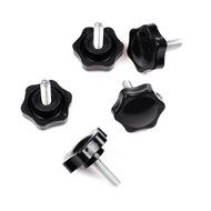 BCP 5-Piece Plum Blossom Shape M6x20mm Threaded Knurled Thumbscrew Grip Knobs Thumb Screw for Machinery Latche