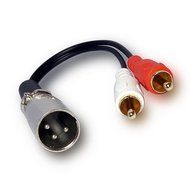 Yeworth 0.15m 6inch XLR Y Splitter Patch Cable, 1 XLR Male to 2 RCA Male Stereo Plug Adapter Cable