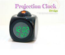Surborder Shop LED Projection Digital Alarm Clock Black