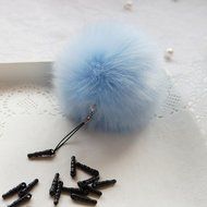 AutumnFall&reg; Rabbit Fur Ball Key Chains Mobile Phone Plug Backpack Bags Decorations (Pink) N13