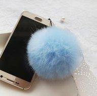 AutumnFall&reg; Rabbit Fur Ball Key Chains Mobile Phone Plug Backpack Bags Decorations (Pink) N14