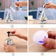 Ecosin Lamp Humidifier Home Aroma LED Humidifier Air Diffuser Purifier Atomizer Glass Bottles View (Gold) N11