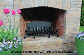 Model TG-28 Heavy Duty Fireplace Grate. 1&frac14;&quot; Solid Steel Construction 28&quot; Wide. N3