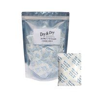 10 Gram Pack of 100 "Dry&amp;Dry" Silica Gel Packets Desiccant Dehumidifiers N10