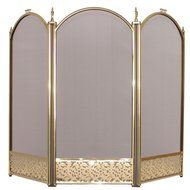 Inglenook Fireside 3 Panel FIRE SCREEN / FIREPLACE SPARK GUARD Brass 25&quot; (Fir...