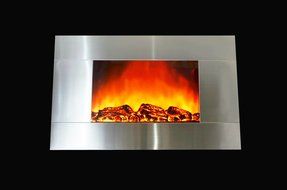 Golden Vantage GV-510GL 35" Modern Stainless Panel Electric Fireplace Heater Wall Mount with Remote Control N3