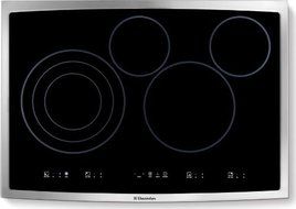 Electrolux EI30EC45KS Smooth Surface Electric Cooktop, 30-Inch, Black Glass with Stainless Trim