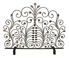 FIREPLACE SCREENS - &quot;TAJ MAHAL&quot; DECORATIVE FIRE SCREEN - BURNISHED GOLD LEAF