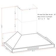 AKDY&reg; 42" Stainless Steel Wall Mount Touch Control Halogen Light Baffle Filter Kitchen Vent Cooking Fan Powerful... N7