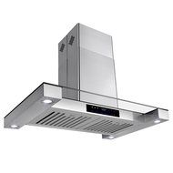 Golden Vantage 30" Stainless Steel Island Mount Range Hood With Touch Screen Display Light Lamp Baffle Filter