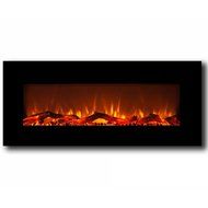 Moda Flame Houston 50&quot; Electric Wall Mounted Fireplace in Black N2