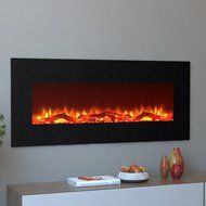 Moda Flame Houston 50&quot; Electric Wall Mounted Fireplace in Black N4