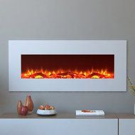 Moda Flame Houston 50&quot; Electric Wall Mounted Fireplace in Black N6