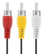 Fosmon RCA Audio &amp; Video Cable - 3 Plug Stereo/VCR (Red, White, Yellow) - 12ft / 3.7m