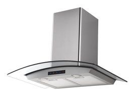 Kitchen Bath Collection HA75-LED Stainless Steel Wall-Mounted Kitchen Range Hood with Tempered Glass Canopy and... N3