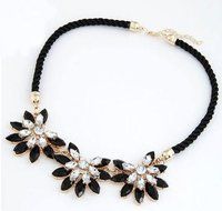 Women Crystal Flower Necklace Choker Bib Statement Chunky Collar Chain Gift N2