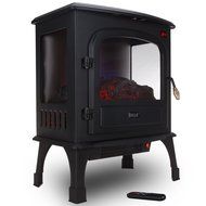 Della 1500W Electric Stove Heater Portable Fireplace Freestanding Log Wood w/ Remote N5