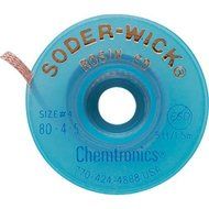 Chemtronics 80-4-5 SODER-WICK Rosin Desoldering Braid, .110 inch, 5ft on ESD Safe Spool -2 pack by Chemtronics