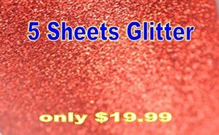 5-pack Glitter Iron-on Heat Transfer Vinyl Sheets,t-shirt Glitter Heat Transfer Vinyl,iron on Heat Transfer, 10... N2