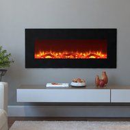 Moda Flame Houston 50&quot; Electric Wall Mounted Fireplace in Black N7