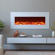 Moda Flame Houston 50&quot; Electric Wall Mounted Fireplace in Black N9