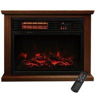 Gracelvoe Large Room Electric Quartz Infrared Fireplace Heater Deluxe Mantel Oak / Walnut (Dark Walnut) N11