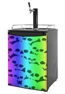 Kegerator Skin - Rainbow Skull Collection (fits medium sized dorm fridge and kegerators)