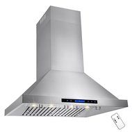 AKDY 30"/36"/42"/48" Wall Mount Type Stainless Steel Touch Control Halogen Light Lamp Kitchen Cooking Fan Vent... N5