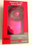 Isotoner Totes Brand Battery Operated Touch Personal Fan for Her! Fashionable Handheld with Stand! (Fuschia) N3