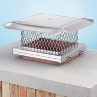 Homesaver 14601 8 Inch x 8 Inch HomeSaver Pro Stainless Steel Chimney Cap 304-alloy 18-ga. Base And Mesh 24-ga...