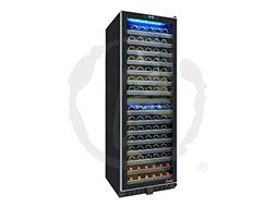 Vinotemp VNTVT-145TSST-2Z 142 Bottle Dual-Zone Wine Cooler with Seamless Glass Door and Stainless Trim