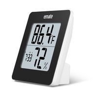 Sungwoo Humidity Monitor Indoor Room Thermometer with Snooze Alarm Clock and Back Lighting (Black)
