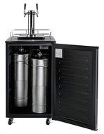 Nostalgia KRS6100SS 6.1 Cubic-Foot Full Size Double Tap Stainless Steel Draft Beer Dispenser N2