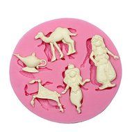 Sher Aladdin Fairy Tale Silicone Mold Cupcake Decorating Silicone Mold For Fondant Crafts Jewelry Chocolate PMC...