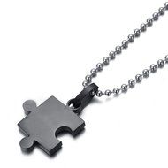 Couple necklace,Men,Women&#039;s 2PCS Stainless Steel Pendant Necklace Puzzle Valentine Adjustable for Lovers,Couples... N5