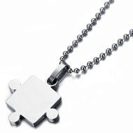 Couple necklace,Men,Women&#039;s 2PCS Stainless Steel Pendant Necklace Puzzle Valentine Adjustable for Lovers,Couples... N7