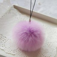 AutumnFall&reg; Rabbit Fur Ball Key Chains Mobile Phone Plug Backpack Bags Decorations (Pink) N18