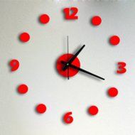 MuLuo Living room DIY Numbers Wall Clock Acrylic Quartz Clock Wall Stickers Watches black