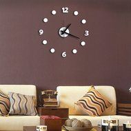 MuLuo Living room DIY Numbers Wall Clock Acrylic Quartz Clock Wall Stickers Watches black N2