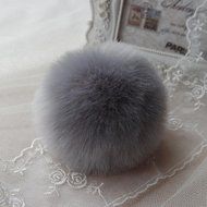 AutumnFall&reg; Rabbit Fur Ball Key Chains Mobile Phone Plug Backpack Bags Decorations (Pink) N24