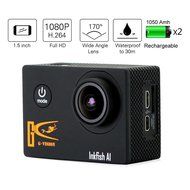Egovo Sports Action Camera, 1.5 Inch Waterproof Action Camera (12MP 1080P HD+170 Degree Wide Angle Lens +20 FREE...
