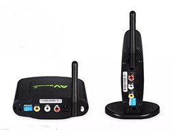 Goliton 2.4G Wireless AV TV Audio Video Transmitter and Receiver Wireless IR Remote Extender 200M Support 4 groups...