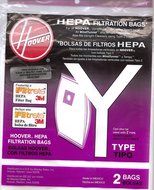 Hoover 3M HEPA Filtration &quot;Y&quot; &amp; &quot;Z&quot; Upright Bag - 2 Pack